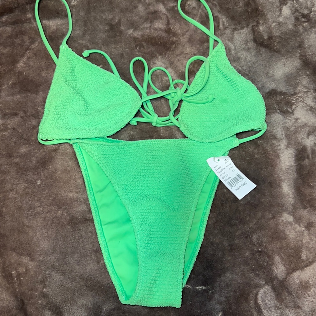 Neon Green Packs In Bikini Brand New Never Worn Bottoms Do Have Tags